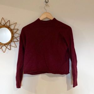 Madewell Cashmere Maroon Cropped Sweater